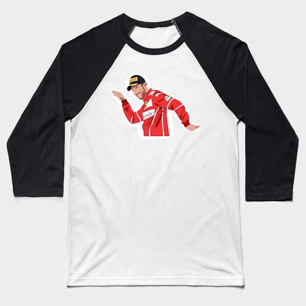 Sebastian Vettel dance podium celebration Baseball T-Shirt by royaldutchness